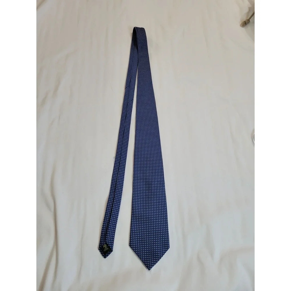 Vintage Lauren Ralph Lauren Necktie‎ Men's Blue Checked 100% Silk Classic